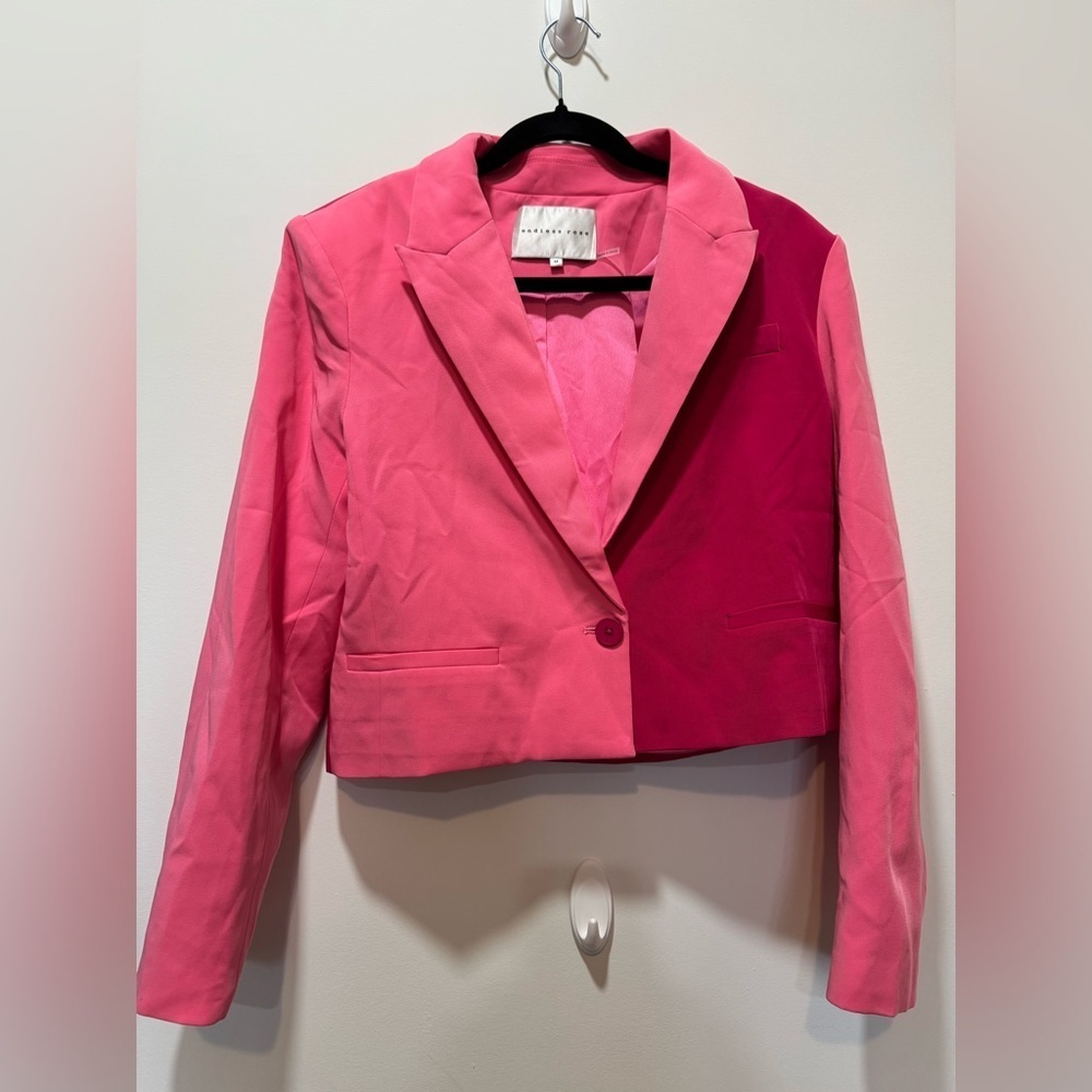 Endless Rose Two-Tone Pink Cropped Blazer and Matching Skort - Picture 2 of 16